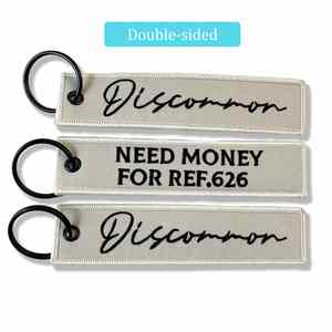 Cheap Price <b>Customize</b> Personal Logo Woven Embroidered Durable Fabric <b>Key</b> Chains for Promotional Keychain - Product Image 3