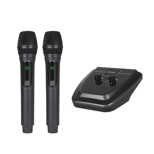 Sistema de micrófono inalámbrico profesional de 2,4G, micrófono dinámico de mano inalámbrico de frecuencia fija de doble canal para fiesta de Karaoke - Product Image 1