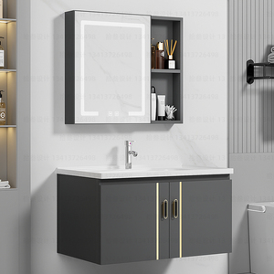 Mueble <span class=keywords><strong>de</strong></span> <span class=keywords><strong>Baño</strong></span> <span class=keywords><strong>de</strong></span> Aluminio <span class=keywords><strong>de</strong></span> Lujo, Impermeable, para Hoteles, <span class=keywords><strong>con</strong></span> Espejo <span class=keywords><strong>de</strong></span> Maquillaje, <span class=keywords><strong>Grifo</strong></span> <span class=keywords><strong>y</strong></span> <span class=keywords><strong>Lavabo</strong></span> <span class=keywords><strong>de</strong></span> Cerámica - Product Image 5