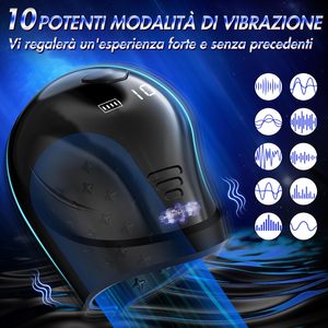 Masturbateur automatique de pénis pour hommes Sex Toy avec 10 modes de vibration Stimulateur de glande d'emballage à 360 ° Masturbateur masculin à écran LCD - Product Image 3