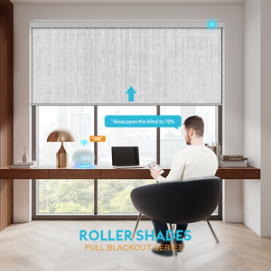 Persianas <span class=keywords><strong>Enrollables</strong></span> Motorizadas Inteligentes Zigbee Matter Smartthings, Batería Recargable, Control por Voz, Aplicación, Cortina Opaca <span class=keywords><strong>para</strong></span> Dormitorio - Product Image 4