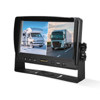 Moniteur de voiture AHD/CVBS à écran partagé de 7 pouces avec DVR intégré, entrées 1080P/720P, enregistrement en boucle, 1024 x 600, moniteur pour véhicules