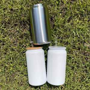 Custom Logo White Blank Sublimation Stainless Steel 16Oz Unbreakable Metal <b>Drinking</b> Soda Can Keep <b>Hot</b> Cold - Product Image 4