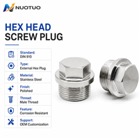 Bouchon de tuyau hexagonal en acier inoxydable DIN 910 SS304 SS316, bouchon à vis métrique à filetage mâle, bouchon de vidange d'huile