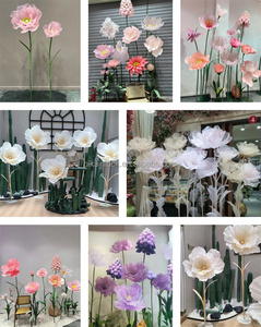 Usine NIKA faite à la main pour mariage et fête d'anniversaire décorative ouverture automatique Led fleur géante avec lumière - Product Image 5