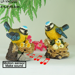 Zoom animal statue motion sensor canto bird fancy decorations, vendita calda regali resina bird animal model - Product Image 2