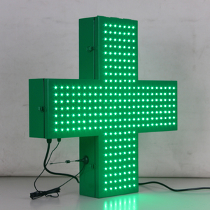 Cruz de Farmacia LED Verde Impermeable para Exteriores, de Una Sola Cara, con Control Remoto Inalámbrico para Farmacias e Iglesias - Product Image 1