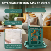 Mangeoire à oiseaux suspendue JH-Mech, construction tout métal résistante aux écureuils, design divisé pour une utilisation facile, 6,7"L x 6,7"l x 6,5"H
