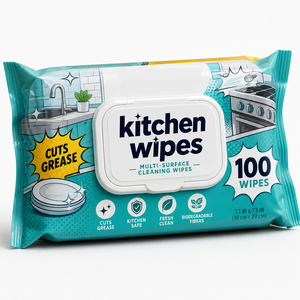 Toallitas de Limpieza Biodegradables Personalizables para Uso en la Cocina, 80/100 Hojas, Toallitas de Cocina con Gran Poder de Eliminación de Manchas, 100 Piezas - Product Image 1