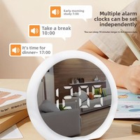 Réveil numérique LED multifonctionnel intelligent avec commande vocale, miroir, veilleuse, affichage de la température, en plastique