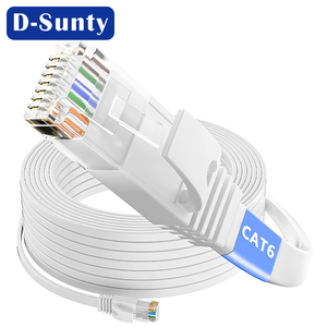 <b>Cat6</b> Cat6a Flat UTP <b>Ethernet</b> Patch Cord, Bare Copper 4Pairs 28AWG 30AWG RJ45 LAN Network <b>Cable</b>, RoHS Compliant for Router - Product Image 1
