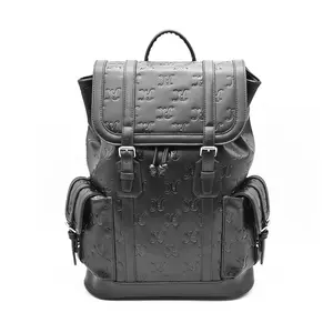 High End Custom Luxury Shoulder Bag Genuine Leather Waterproof Computer Bag Men's Laptop Backpack