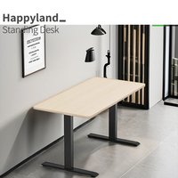 Table à hauteur fixe pour bureau à domicile 2G19 sans moteur, cadre de bureau en métal réglable en hauteur pour poste de travail, personnel, bureau d'ordinateur