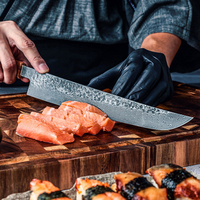 Kwalitatief Japans 110-laags Damascus staal keukenmes Sakimaru Sashimi mes visfiletmes met gehard houten handvat