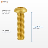 Sekrup Kepala Kuningan Hex Socket Cap ISO 7380 M3 M4 M5 M6 M8 M10 M12 5mm-60mm Sekrup Kepala Socket Metrik Tahan Korosi