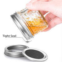 Deux couvercles en métal 100ml Surface brillante 4 oz pot en verre Mason Jar Scellant sous vide avec couvercle