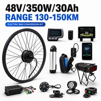 Kit de conversion de vélo électrique 48V 350W 30Ah, moteur de moyeu, roue, kit de bricolage pour vélo électrique, écran LCD, contrôleur, longue portée 130-150KM