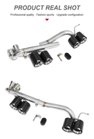 Tuyau d'échappement pour BMW E36 E46 E90 E92 316i 318i 320i 325i 330i jusqu'à M3 M4, diffuseur en acier inoxydable, embouts de silencieux en fibre de carbone