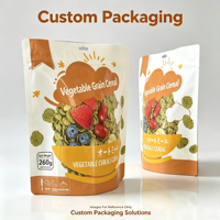 Sachet refermable personnalisé imprimé pour légumes, céréales et grains – Emballage alimentaire en plastique de qualité alimentaire pour petit-déjeuner et collations