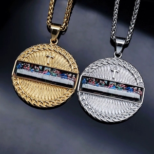 Collar con Colgante de Acero Inoxidable Impermeable y Antideslustre con Figura de la Última Cena de Jesús, Estilo Vintage, para Hombre - Product Image 2