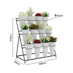 Metal flower display stand for florist flower stand shop display rack for flowers