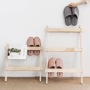 Étagère à chaussures en bois naturel bon marché, faite à la main, étagère à pantoufles, étagère à chaussures debout - Product Image 5