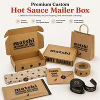 Boîte alimentaire personnalisée en papier kraft, boîte d'expédition ondulée avec impression de logo pour bouteilles de sauce piquante, cadeaux gastronomiques, condiments avec fenêtre