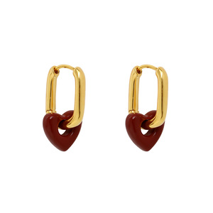 Pendientes de plata de primera ley con forma de corazón para mujer, aretes, aros, aros, oro de 18 quilates, 18K, Estilo Vintage - Product Image 1