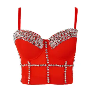 Hoge Kwaliteit Rode Kraal Decoratie Crop Top Groothandel Braziliaanse Dames Nieuw Model Bh