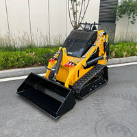 Mini Caricatore Frontale Compatto, Skid Steer Loader 4x4 a Trazione Integrale, Diesel Certificato EPA Tier 4 con Trivella, Alta Efficienza per l'Agricoltura