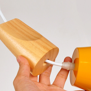 Lámpara colgante nórdica minimalista en forma de cono, LED, de madera y aluminio, moderna, para comedor y cafetería. - Product Image 3