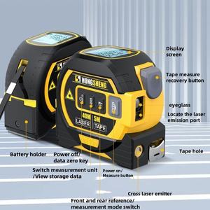 3-in-1 elektrisches digitales Stahlband maß 40M/60M Laser-Entfernungs messer Benutzer definiertes Logo Edelstahl-Klingen material - Product Image 4