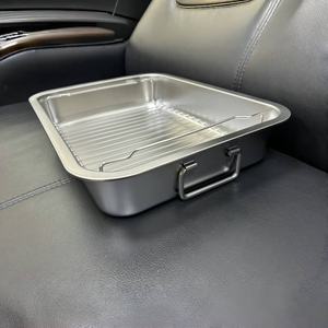 Rostiera Commerciale in Acciaio Inox <span class=keywords><strong>con</strong></span> <span class=keywords><strong>Griglia</strong></span> <span class=keywords><strong>Teglia</strong></span> da <span class=keywords><strong>Forno</strong></span> Rettangolare Extra Profonda <span class=keywords><strong>per</strong></span> Tacchino Pollo e Grandi Portate - Product Image 5