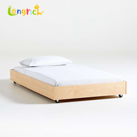 Lits gigognes jumeaux Lit simple pour enfants Meubles de chambre Lit pour enfants en bois massif Design moderne Lit pour enfants avec roulettes