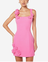Robe Courte Décontractée Moulante pour Femme 2026 Nouvelle Collection Col Carré Sans Manches Fente Latérale Fleurie Tendance Streetwear