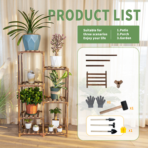 Wooden Plant <b>Stand</b> 7 Tier <b>Corner</b> Plant Shelf for Indoor Outdoor Multi-Potted Flower Rack for Indoor/Outdoor Use Patio & Garden - Product Image 4
