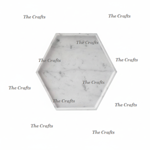 Bandeja de servicio de mármol blanco con forma hexagonal para fiesta de boda, evento, bandeja de desayuno decorativa a precios de mayorista - Product Image 1