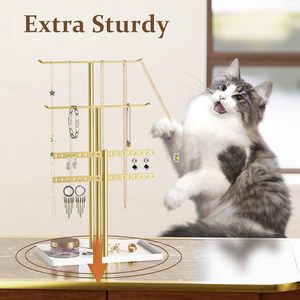 Support à bijoux en métal à 3 niveaux réglable, colliers, bracelets, boucles d'oreilles, rangement, présentoir, capacité de 80 pièces, cadeau élégant, organisation - Product Image 3