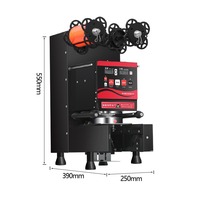 Scelleuse automatique de gobelets à bulles 110V 220V, machine à sceller les gobelets en plastique ou en papier avec couvercle pour l'emballage