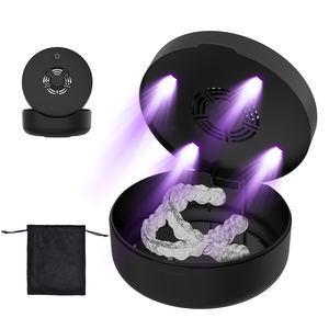 Étui de rétention électrique <span class=keywords><strong>UV</strong></span> réutilisable, tue 99,9 % des bactéries, avec nettoyage rapide en 3 minutes pour appareils dentaires, rétention, bijoux, écouteurs - Product Image 1