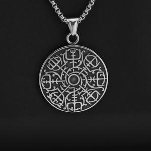 yunnique Nordic Vintage Stainless Steel Men's Pendant Viking <b>Compass</b> Necklace Charm Geometric Design Gift Jewelry - Product Image 4