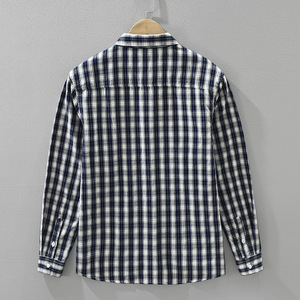 Chemise à <span class=keywords><strong>carreaux</strong></span> décontractée pour <span class=keywords><strong>homme</strong></span>, manches longues, respirante, en pur coton, idéale pour le quotidien, le bureau, les sorties du week-end - Product Image 2