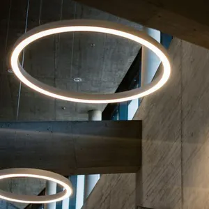 900mm de diamètre cercle profil en aluminium led anneau lumière projet installer plafonnier