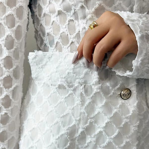 Élégant Ensemble Tailleur Jacquard <span class=keywords><strong>Femme</strong></span>, Veste Courte et <span class=keywords><strong>Short</strong></span> Au-dessus du Genou, Deux Pièces pour l'Été - Product Image 2