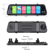 Perekam Video Streaming WiFi Lensa Ganda 2K HD Layar Penuh 10-Inci untuk Mobil dengan Kaca Spion dan Gambar Mundur Black Box