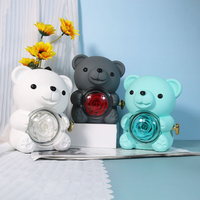 Coffret Cadeau de Noël 2024 en Gros : Ours en Roses Éternelles, Boîte de Roses Préservées, Boîte à Bijoux pour Petite Amie, Fête des Mères