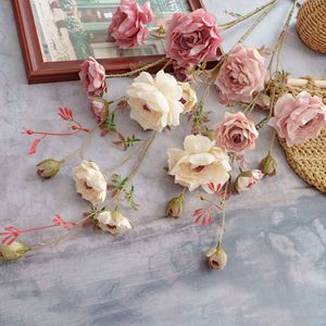 ดอกกุหลาบประดิษฐ์ CallaFloral ก้านเดี่ยว สีแดง สีเบจ สีชมพูอ่อน ทำจากโพลีเอสเตอร์ สำหรับตกแต่งบ้าน ช่อดอกไม้งานแต่งงาน - Product Image 1