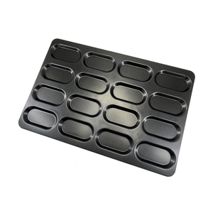 Acero aluminizado antiadherente Hot Dog Bun Pan Hot Dog Burger & Roll Baking Pan 16 tazas Bandeja para hornear industrial 600*400mm - Product Image 2