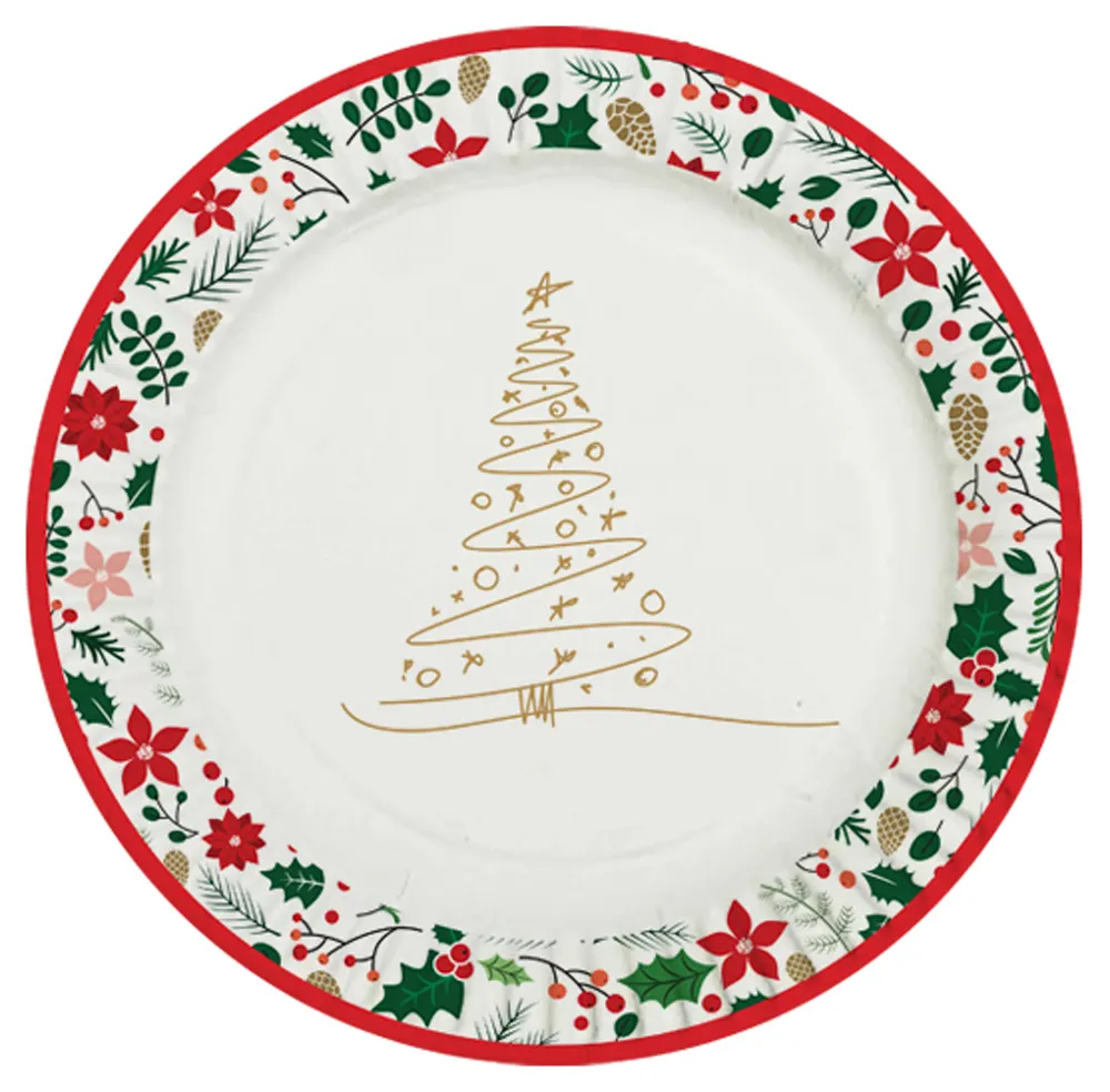 Ceramic red snowman plate new design christmas gifts