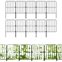 Clôture de jardin moderne en métal galvanisé, anti-rouille, sans creuser, pour chiens et animaux, barrière décorative pour la nature, facile à assembler
